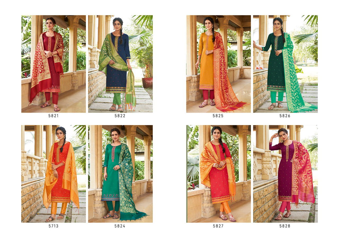 KESSI PARNITA VOL-5 Latest Fancy Designer Festive Wear Jam Silk with Heavy Work Salwar Suit Collection 